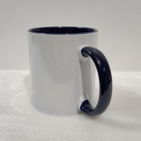 THIRTY-ONE Hello Happy Sip White Navy Blue Ceramic Coffee Cup Mug 12 Oz - Picture 5 of 9